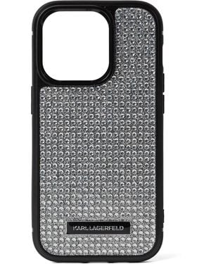 Karl Lagerfeld Schutzhülle Für Iphone 16 Pro Max Mit Logo Und Strass, Frau, Größe - Schwarz