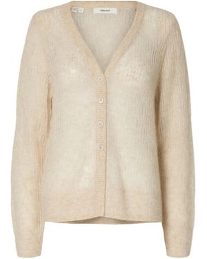 SELECTED Strickjacke Slfmayer - Natur