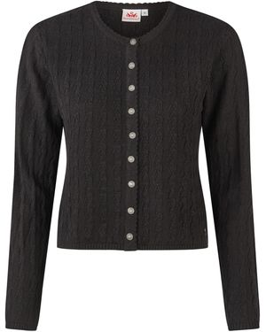 Spieth & Wensky Trachtenstrickjacke Hummeltal Mit Zopfmuster - Schwarz