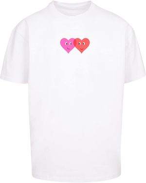 Merchcode Shirt Hugs & Love - Weiß