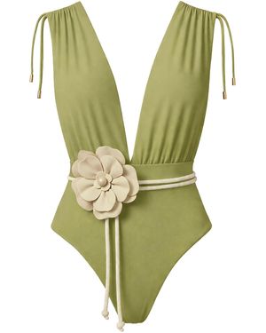 SEA ME SWIM Badeanzug Cayman Floral 01 - Grün