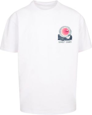 Merchcode T-Shirt Sunset Charm - Weiß