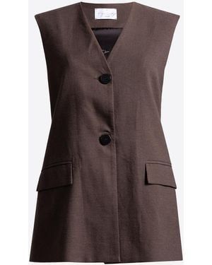 4TAILORS Weste Call Me - Braun