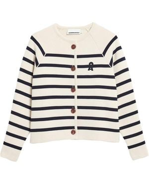 ARMEDANGELS Cardigan Placed Stripe - Weiß