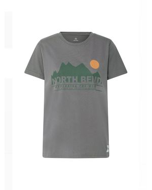 North Bend Rundhalsshirt Nbcash - Grau
