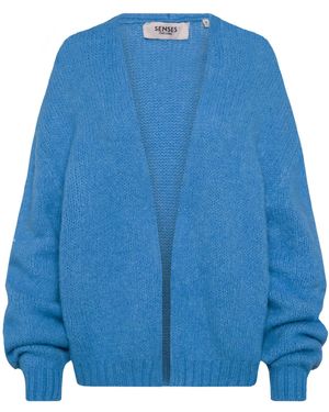 SENSES.THE LABEL Flauschiger, Offener Kurz-Cardigan Kh:Ea - Blau