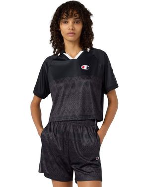 Champion Shirt Bicolour V-Neck T-Shirt - Schwarz