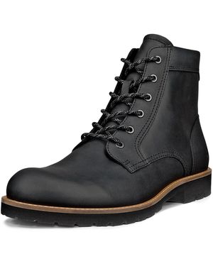 Ecco Jamestown Lace Boot ürstiefelette Stiefel, Schnürboots, Klassik-Stiefelette mit Profilsohle - Schwarz