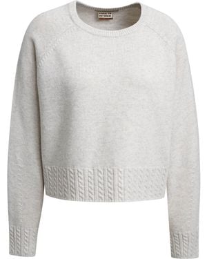 Smith & Soul Pullover Mit Zopfmuster-Bündchen - Weiß