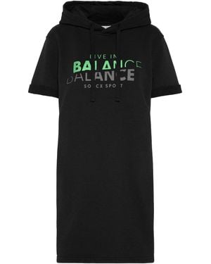 SOCCX Kurzes Hoodie-Kleid Mit Logo Prints - Schwarz