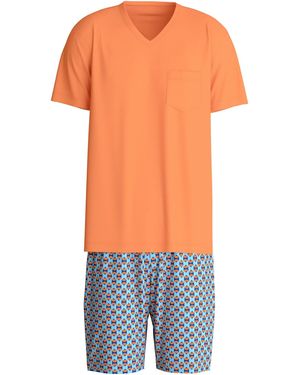 CALIDA Pyjama Kurz Relax Imprint - Orange
