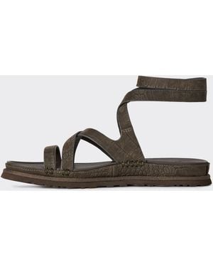UGG Sandale Sandal W Goldengaze Embossed Ankle Wrap Dense Smoke - Weiß