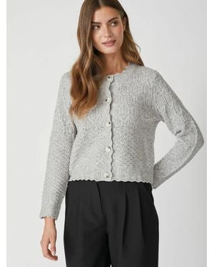 co'couture Cocouture Strickjacke Pointellecc - Grau