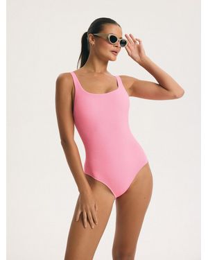 ESOTIQ Badeanzug Badeanzug Hawaii, Monokini Schnitt, Herausnehmbare Cups, Shaping - Pink