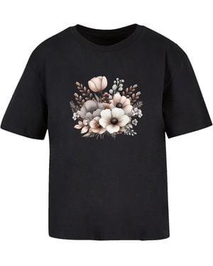 F4NT4STIC T-Shirt 'Blumenstrauß Boho' - Schwarz