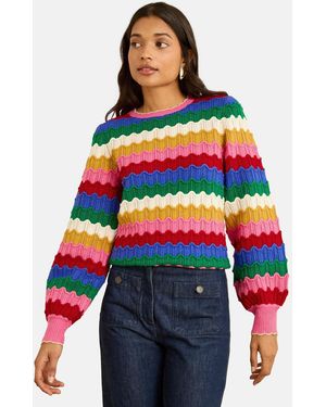 Love & Roses Strickpullover - Rot
