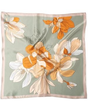 MayTree Tuch Seidentuch Premium Blühende Magnolien - Grau