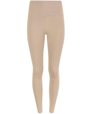 Evoni Leggings Aus Baumwolle Mit Hohem Bund - Natur