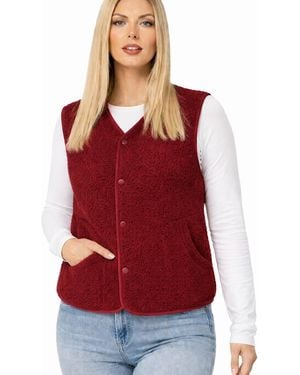 Worldclassca Weste Damen Kurze Kuschel Weste - Rot