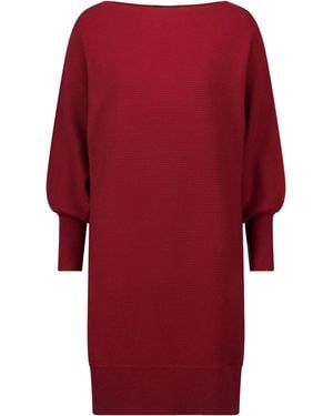 Zero Strickkleid Strukturiert U-Boot Ausschnitt - Rot