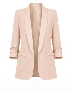 Worldclassca Blazer Damen Blazer 3/4 Arm Mit Raffung - Pink