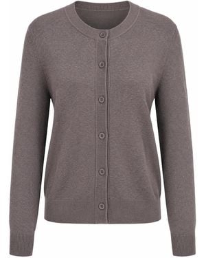 Arach&Cloz Strickjacke Strickjacke Damen Cardigan-Pullover Lässige Strickjacken Business-Casual-Outfit-Oberteil - Grau
