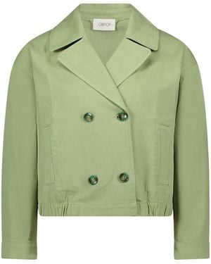Cartoon Casual-Jacke Mit Reverskragen - Grün