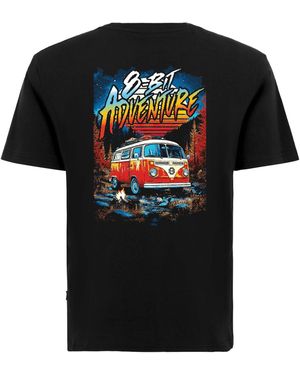 Oldskull T-Shirt Retro Roadtrip Logo Graphic - Schwarz