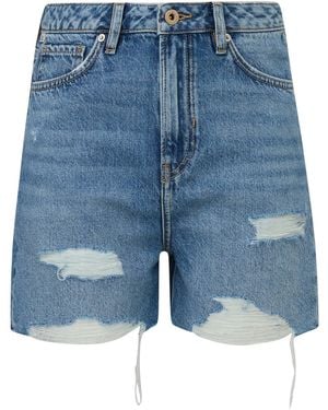QS Shorts Mom Fit - Blau