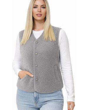 Worldclassca Weste Damen Kurze Kuschel Weste - Grau
