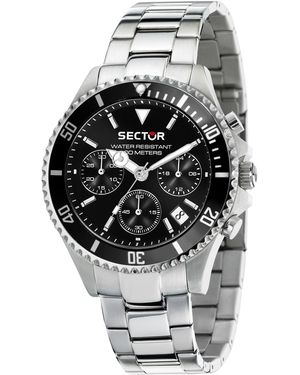 Sector Chronograph '230 43mm chr black dial br ss' - Grau