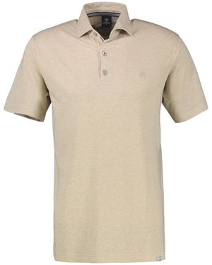 Lerros Poloshirt Aus Baumwoll-Leinen-Mix - Natur