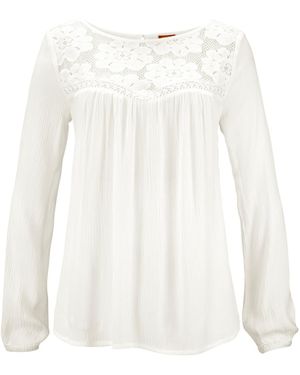 Buffalo Spitzenbluse, aus gewebter Viskose, sommerlich, Boho-Style - Weiß