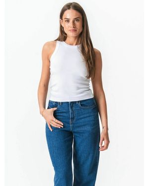 TeeShoppen Top Ribbed - Blau