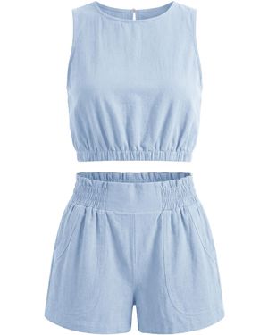 Imily Bela Set: Top Und Shorts - Blau