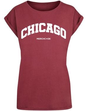 Merchcode T-Shirt 'Chicago' - Rot