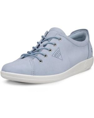 Ecco Soft 2.0 ü, Freizeitschuh, Halbschuh, Schnürschuh mit dezenter Logo Prägung - Blau