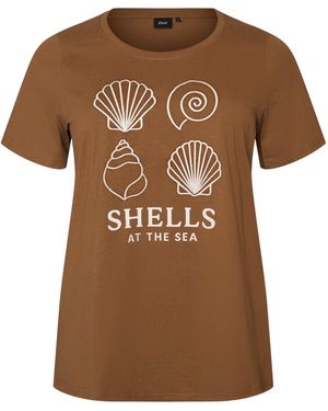 Zizzi T-Shirt Mliz - Braun