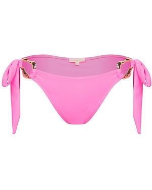 Moda Minx Bikinihose Irregular Hoop Tie - Pink
