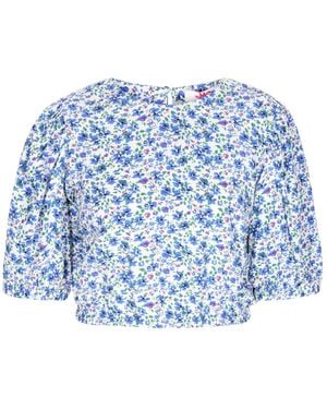 swirly Bluse Spring Summer - Blau