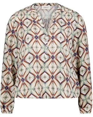 Cartoon Casual-Bluse Mit Muster - Weiß