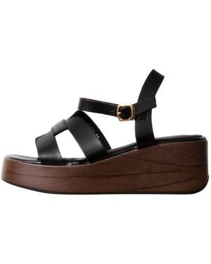 Super Mode Sandale Hohe Riemchensandalen Von R And Be - Braun