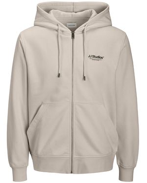 Jack & Jones Herren Hoodie Kapuzenpullover Jjesoho Sweat Zip Hood - Grau