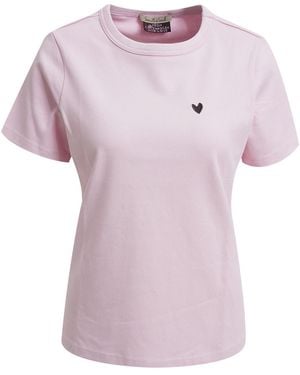 Smith & Soul T-Shirt Rundhals Mit Herz Print - Pink