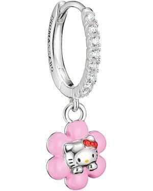 Thomas Sabo Hello Kitty Single-Creole Blume Mit Zirkonia - Weiß