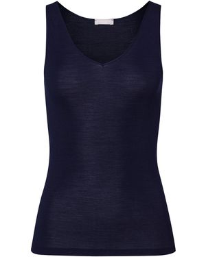 Hanro Top Woolen Silk - Blau