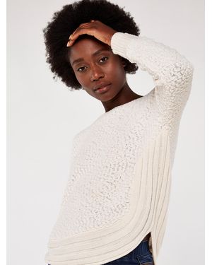 Apricot Knitted Grown On Sleeve Jumper - Weiß