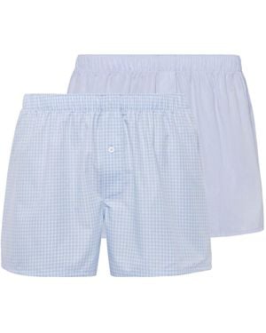 Hanro Boxershorts Fancy Woven - Blau