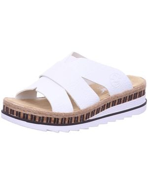 Rieker Riemensandale Pantolette Damen V7989 80 Kunststoff (Synthetik) - Weiß