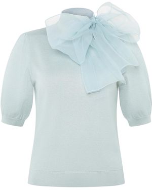 Zero Pullover Mit Schleife - Blau